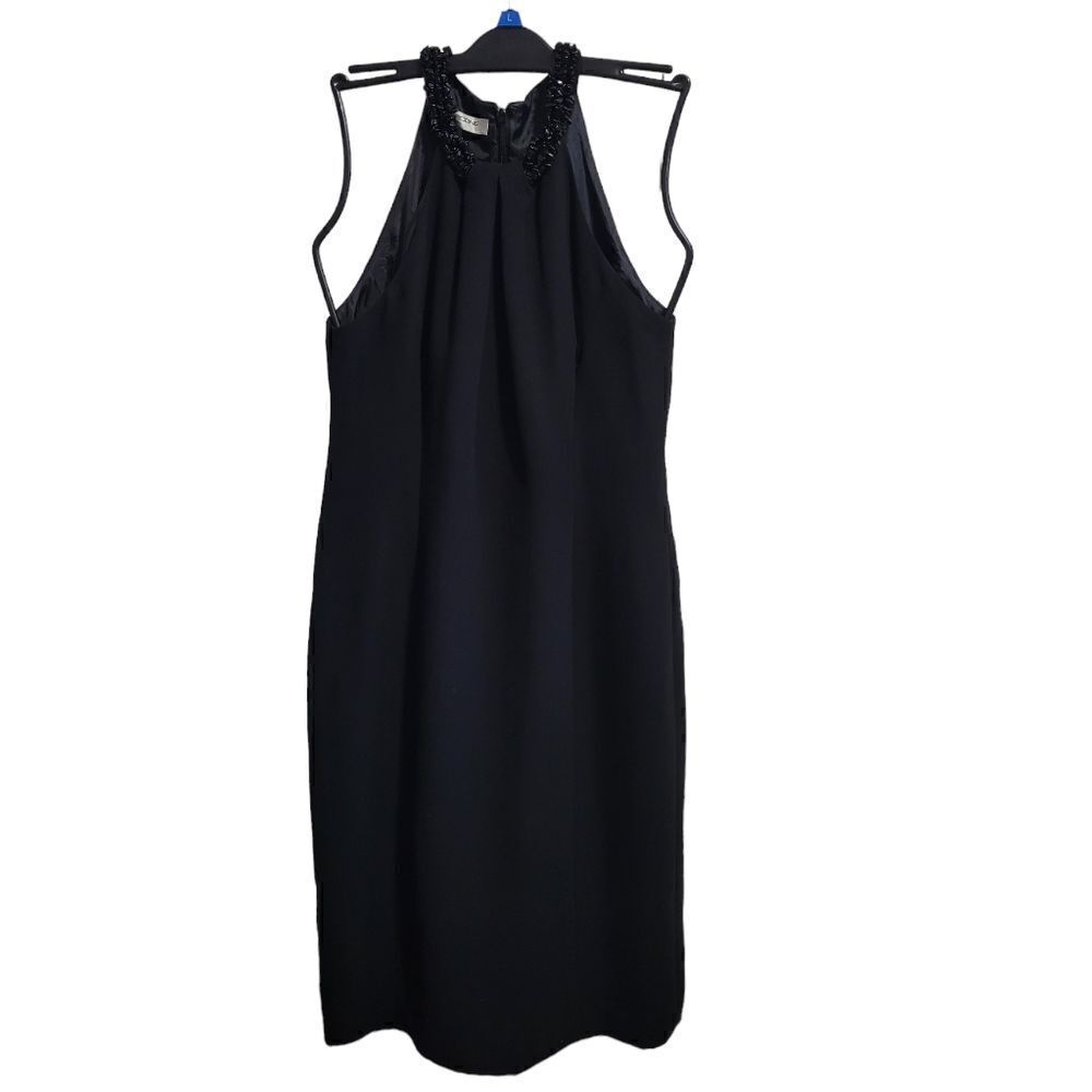 Little Black Dress Beaded Halter Dress